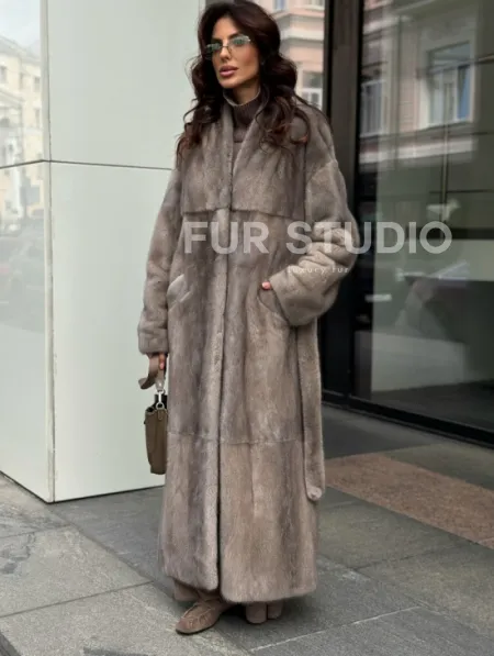 Длинная норковая шуба - фото 4