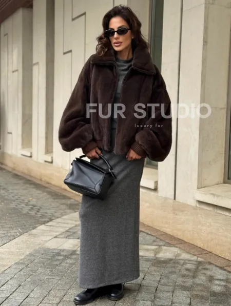 Норковая шуба - бомбер - фото 4