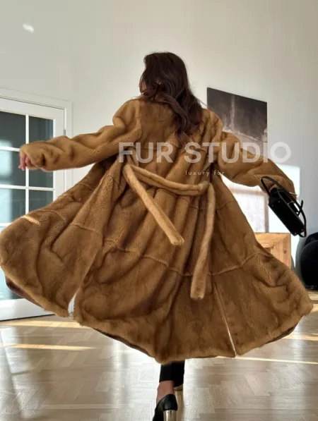 Золотая норковая шуба - фото 10