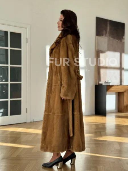 Золотая норковая шуба - фото 8