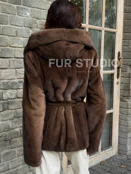 Шуба автоледи с капюшоном - фото 2