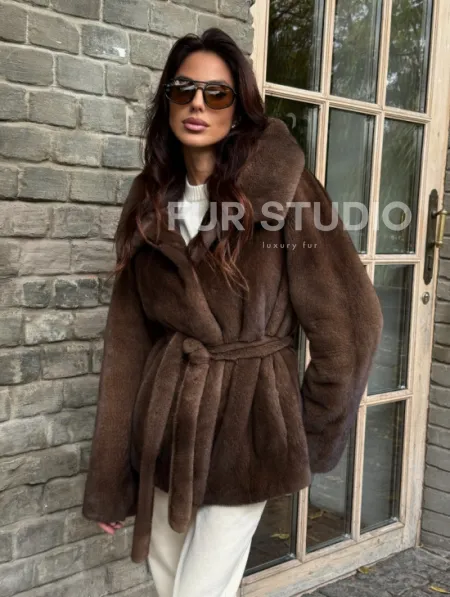 Шуба автоледи с капюшоном - фото 8