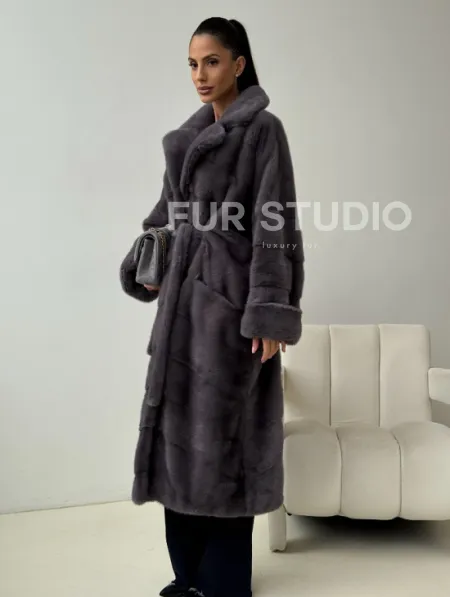 Норковая шуба - графит - фото 8