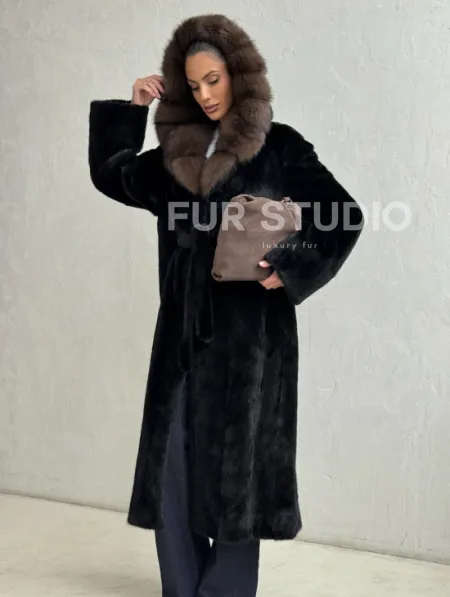 Норка кимоно BLACKGLAMA С капюшоном - фото 4