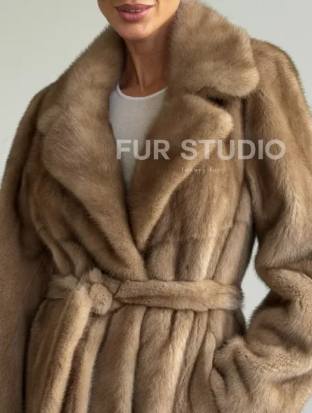 Шуба норковая классика - пастель - фото 1