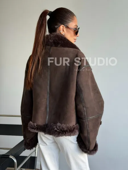 Женская двухсторонняя дубленка - фото 6