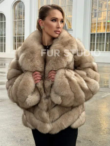 Шуба из песца под куницу - фото 8