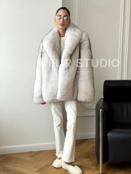 Шуба из песца - колотый лед - фото 7