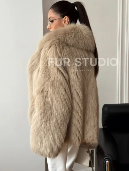 Шуба из лисы в росшив - фото 3