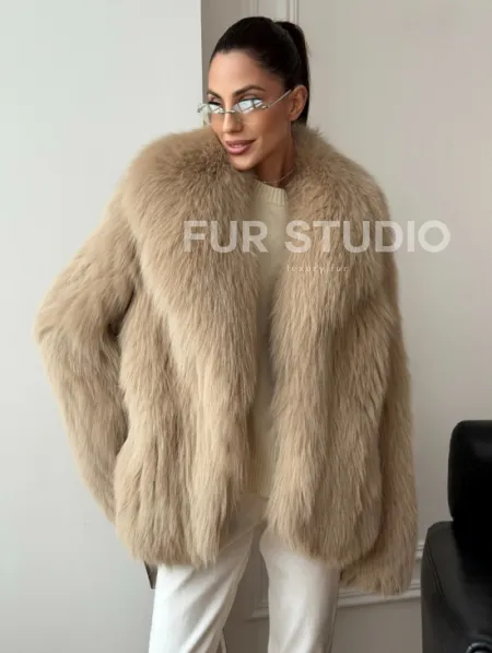 Шуба из лисы в росшив - фото 4