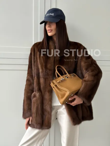 Норковая шуба под куницу (лесная норка) - фото 16