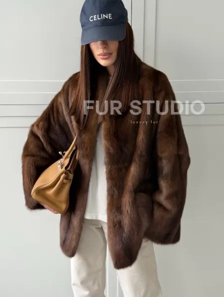 Норковая шуба под куницу (лесная норка) - фото 4