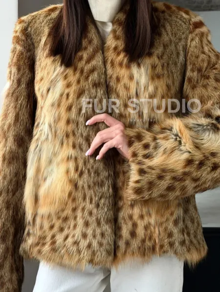 Меховой жакет - шуба из оцелота - фото 1