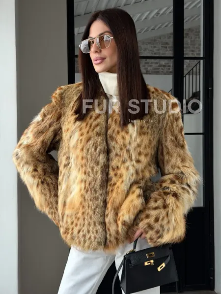 Меховой жакет - шуба из оцелота - фото 18
