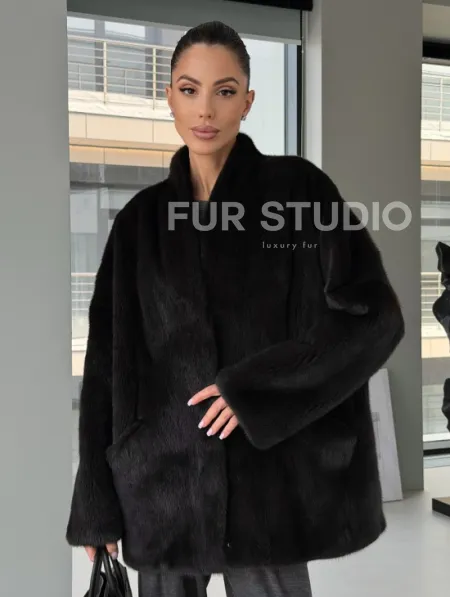 Модный норковый жакет «тренд 2026» Dark Espresso - фото 7