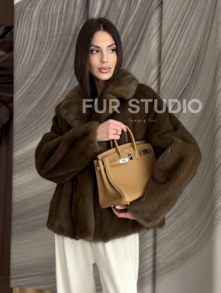 Жакет норковый под соболь - фото 6