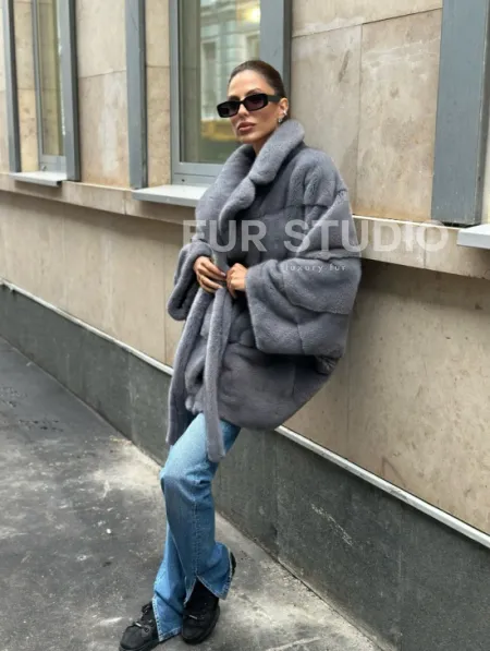 Норковое пончо - VELVET - фото 4