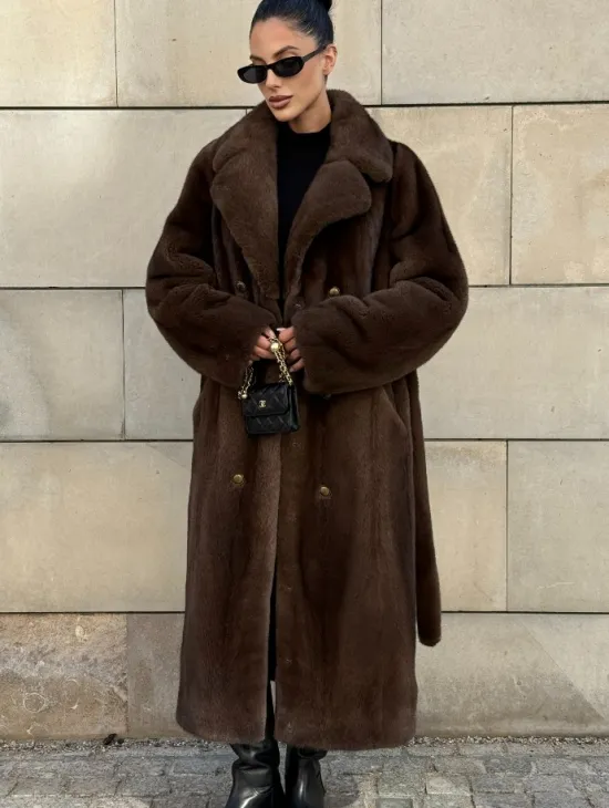 Норковая шуба цельный мех английский воротник KOPENHAGEN FUR - фото 10