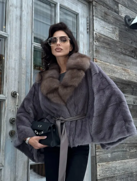 Меховое манто из норки 