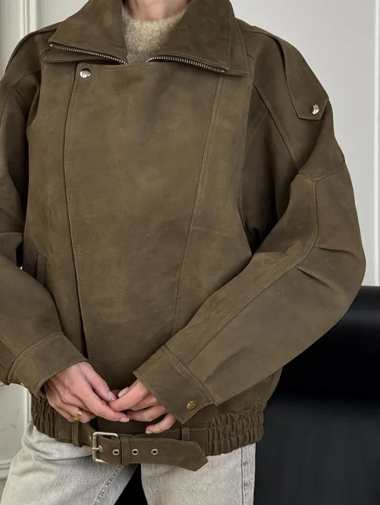 Популярная натуральная женская кожаная куртка-бомбер  