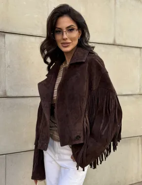 Кожаная куртка с бахромой - фото 5