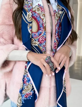 Норковая кофта на молнии в цвете сакура - фото 1