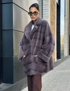 Шуба норковая - жакет лаванда - фото 6