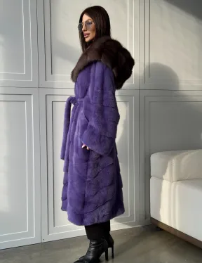 Фиолетовая норковая шуба - фото 13