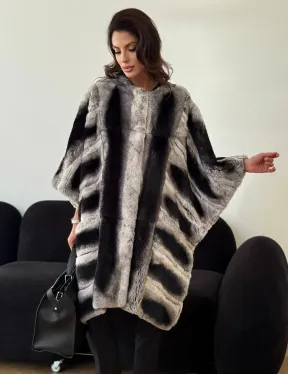 Шуба из кролика рекс - серая - фото 6