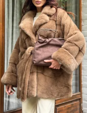 Полушубок норковый (бежевый) - фото 3