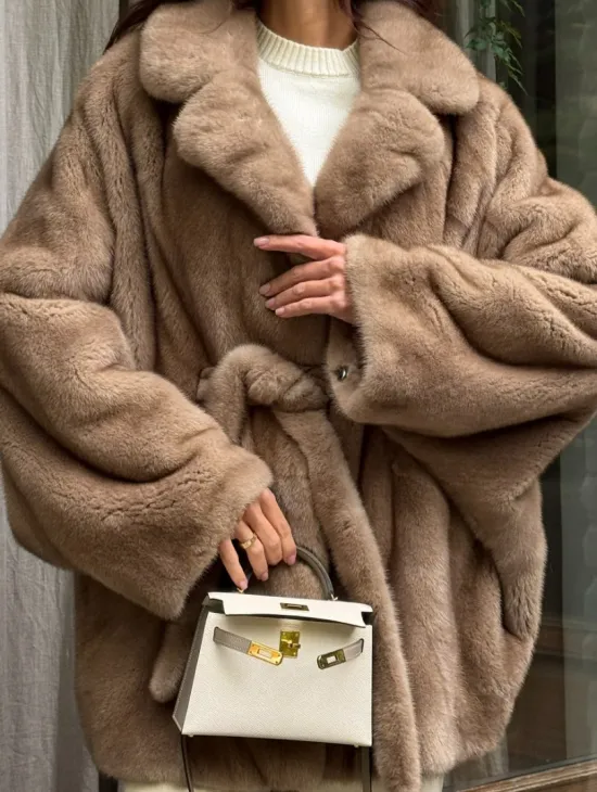 Шуба норковая летучая мышь - фото 1