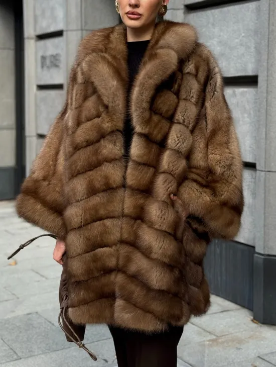 Шуба из куницы оверсайз - фото 5