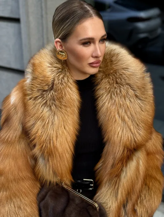 Шуба из лисы - рыжая - фото 6