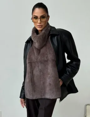 Норковая женская манишка - фото 7