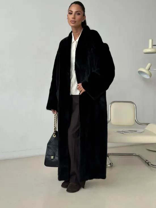 Длинная норковая шуба BLACKGLAMA - фото 9