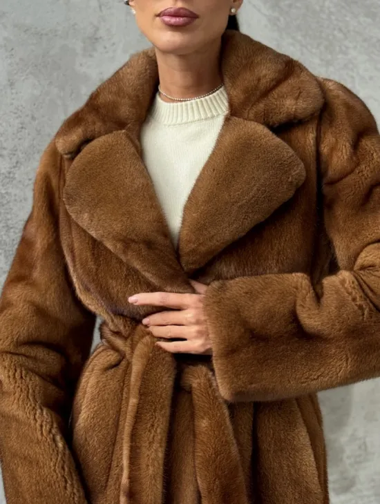 Шуба золотая - норковая - фото 1