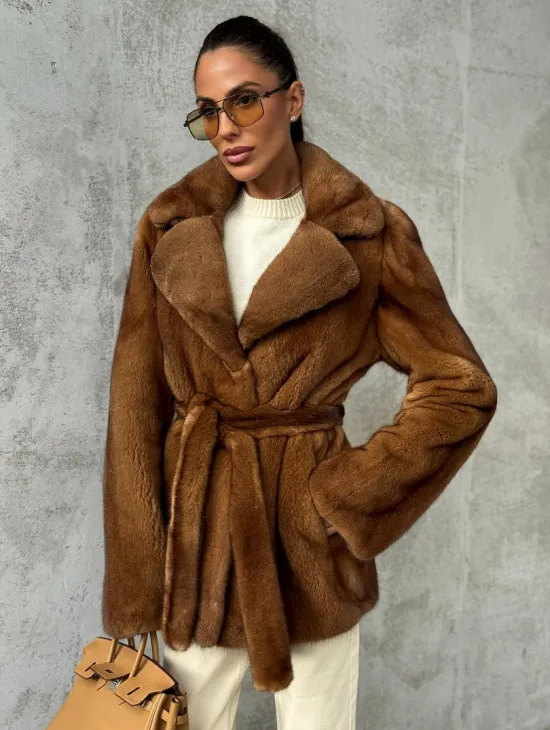 Шуба золотая - норковая - фото 0