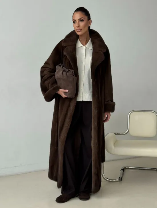 Длинная норковая шуба - фото 6