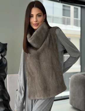 Манишка норковая серая - фото 10