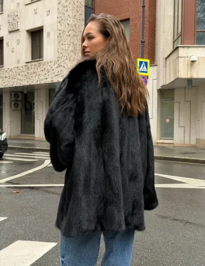 Норковая шуба - воротник куница - фото 7