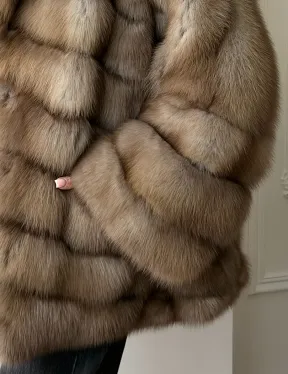 Шуба оверсайз из куницы - фото 1