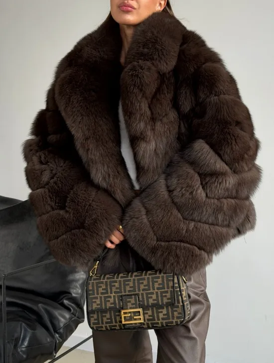 Шуба под соболь - рукава косички - фото 3