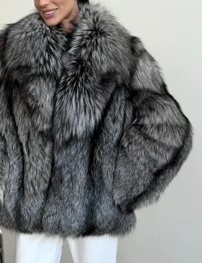 Шуба чернобурка - воротник шаль - фото 2