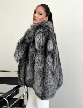 Шуба чернобурка - воротник шаль - фото 3