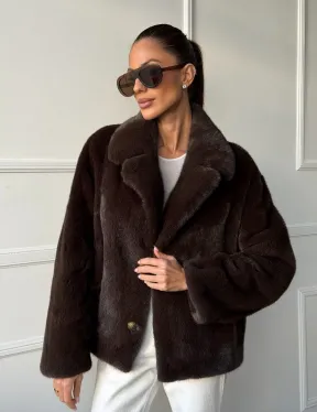 Пиджак норковый - английский воротник - фото 0