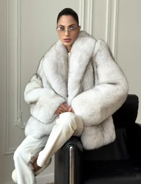 Шуба из песца - колотый лед - фото 11