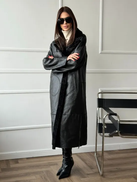 Дубленка из натуральной овчины астраган - фото 12