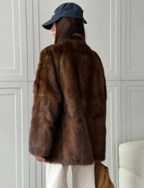 Норковая шуба под куницу (лесная норка) - фото 6