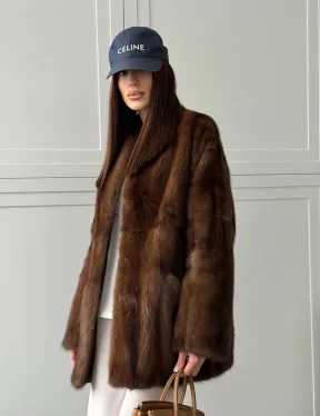 Норковая шуба под куницу (лесная норка) - фото 17