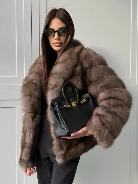 Куртка из куницы - воротник шаль - фото 13